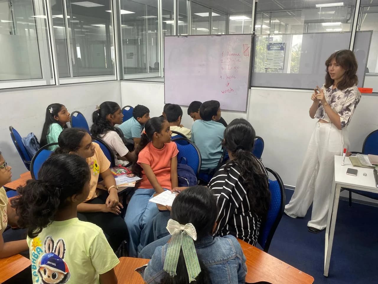 ESOL College International teacher leading an English lesson in the classroom